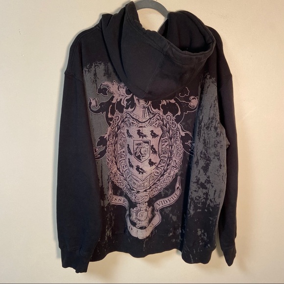 Ten Mens Hooded Sweatshirt Black/Gray 2XL - Picture 2 of 8